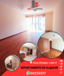 DEPARTAMENTO EN ALQUILER DE 3D ZONA OBRAJES