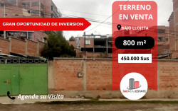 TERRENO EN VENTA EN BAJO LLOJETA