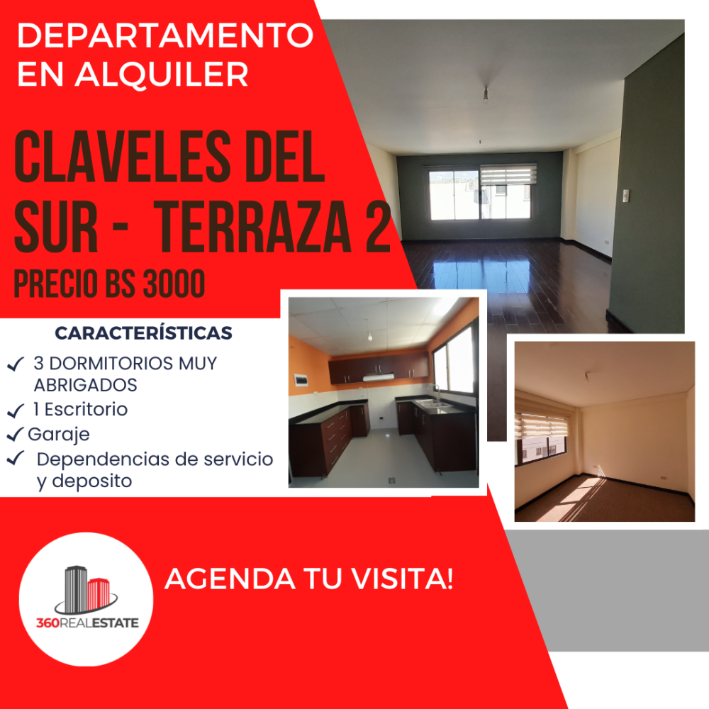 DEPARTAMENTO EN ALQUILER ACHUMANI - CLAVELES DEL SUR