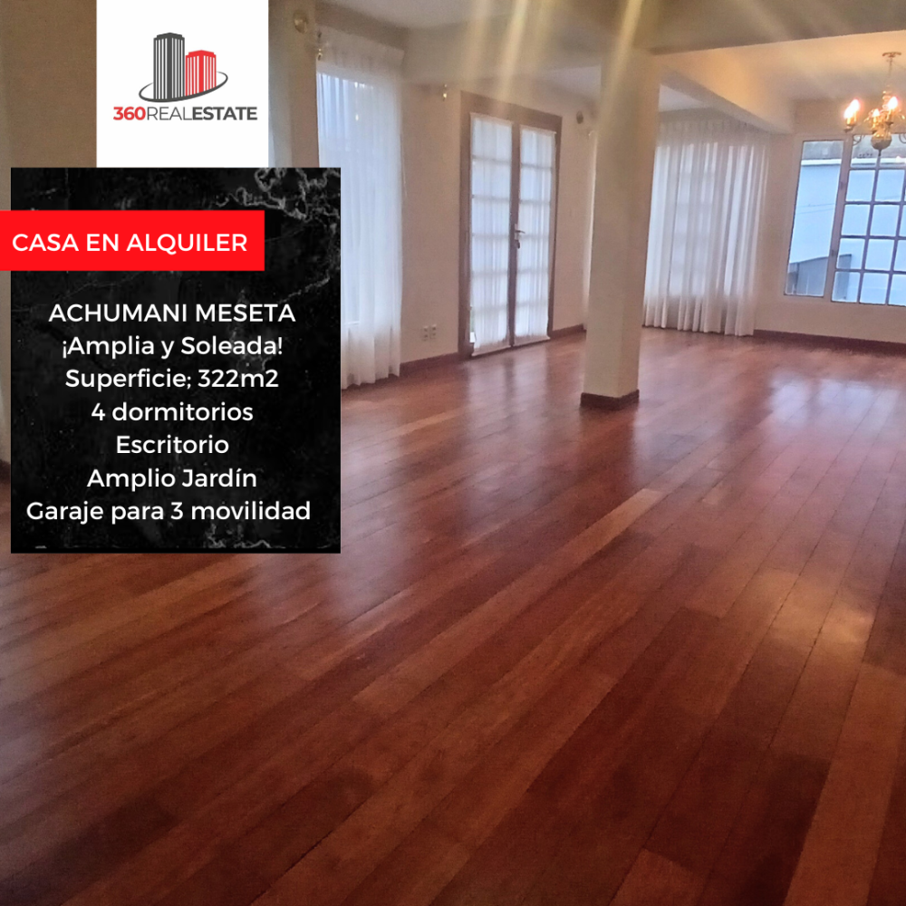 CASA EN ALQUILER ACHUMANI MESETA